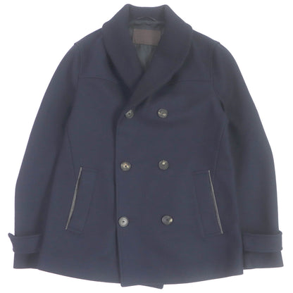 Salvatore Ferragamo pea coat wool Navy 48