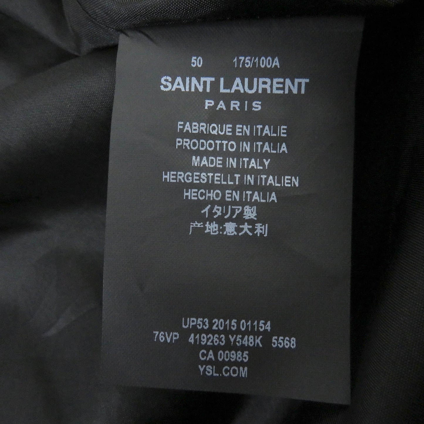 SAINT LAURENT Sukajan 419263 Outer: 100% rayon, Lining: 60% acetate, Lining: 40% cupra, Part: 58% rayon, 23% polyester, 17% nylon, 2% polyurethane Gold type Multicolor mens 50 Used Authentic