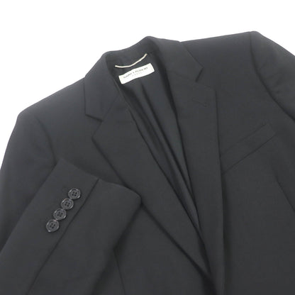 SAINT LAURENT PARIS tailored jacket 509486 Outer: 100% wool, Lining: 100% cotton, Part: 100% silk black mens 42 Used Authentic