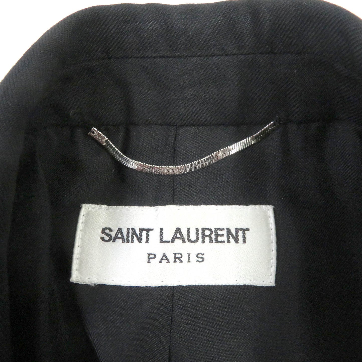 SAINT LAURENT PARIS tailored jacket 509486 Outer: 100% wool, Lining: 100% cotton, Part: 100% silk black mens 42 Used Authentic