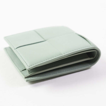 BOTTEGAVENETA Bifold Wallet 649605 leather Sage Cassette Bifold Wallet with Coin Purse