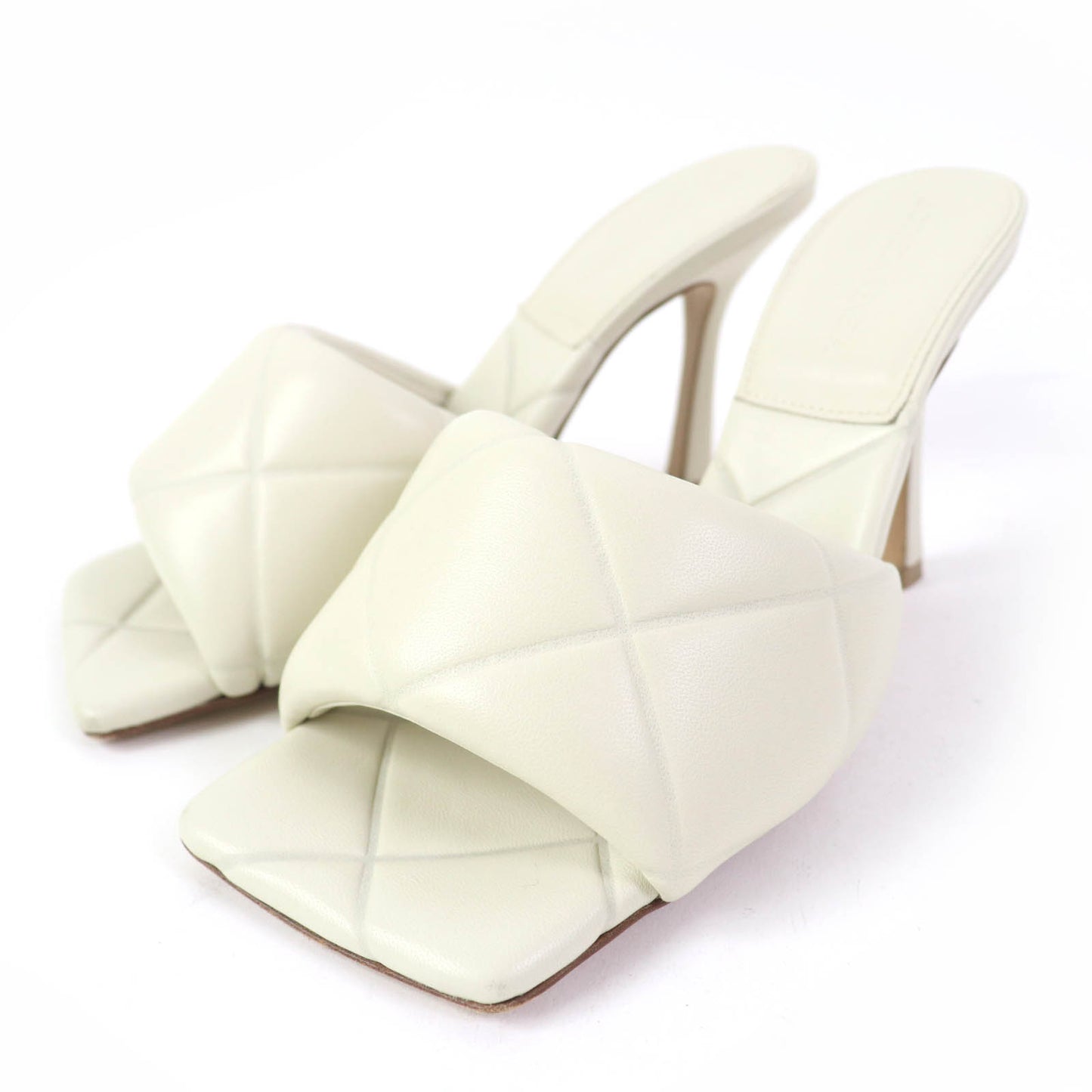 BOTTEGAVENETA Mule leather Ivory MAXI INTRECCIATO SANDALS LIDO 38