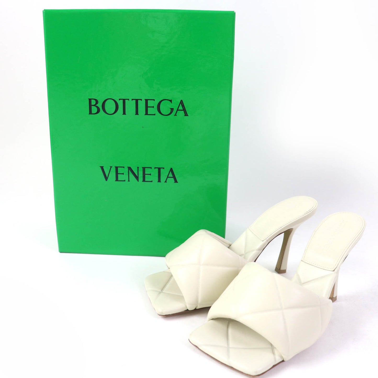 BOTTEGAVENETA Mule leather Ivory MAXI INTRECCIATO SANDALS LIDO 38