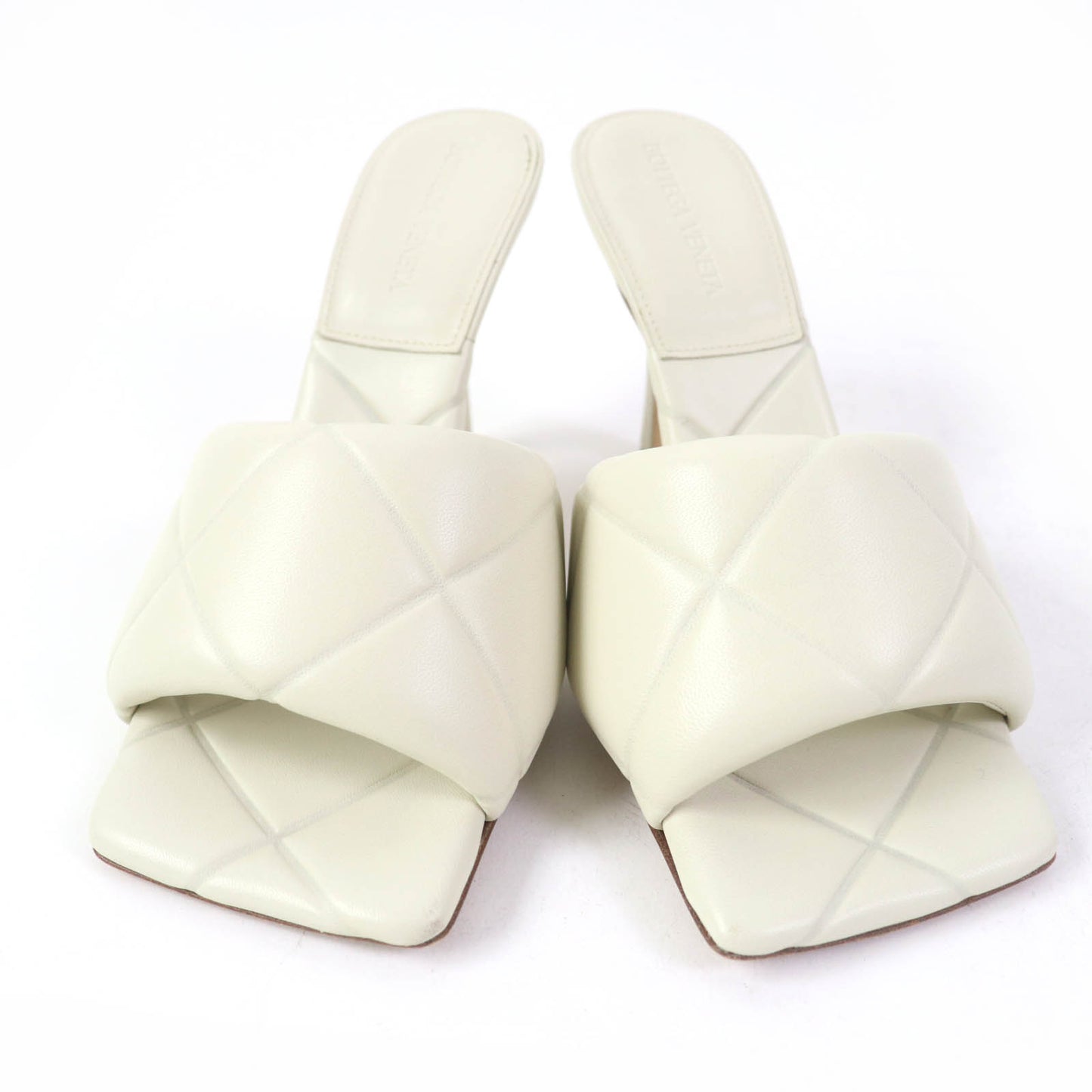 BOTTEGAVENETA Mule leather Ivory MAXI INTRECCIATO SANDALS LIDO 38