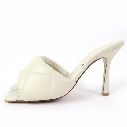 BOTTEGAVENETA Mule leather Ivory MAXI INTRECCIATO SANDALS LIDO 38