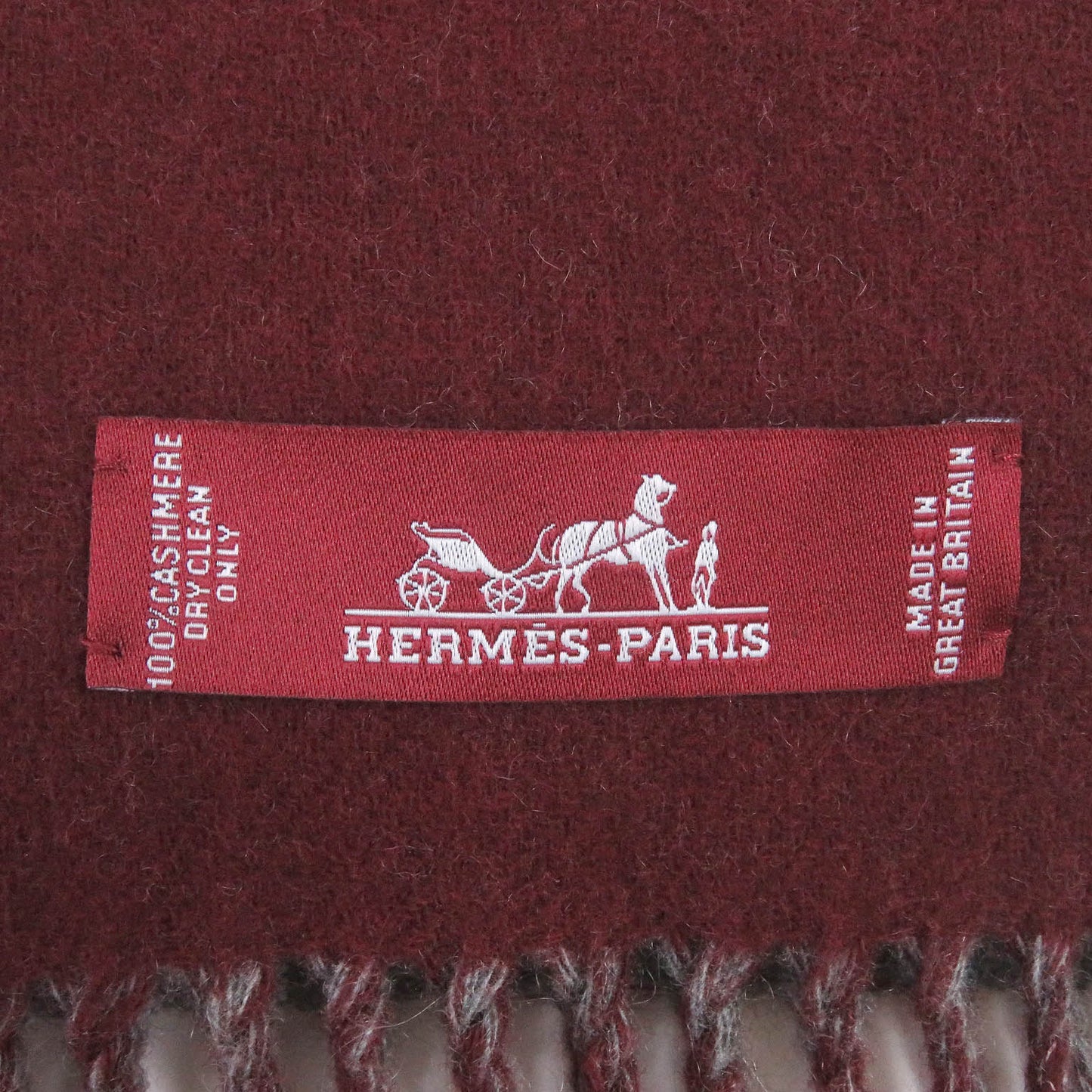 HERMES Scarf Main: 100% cashmere Grey Bordeaux mens Used Authentic