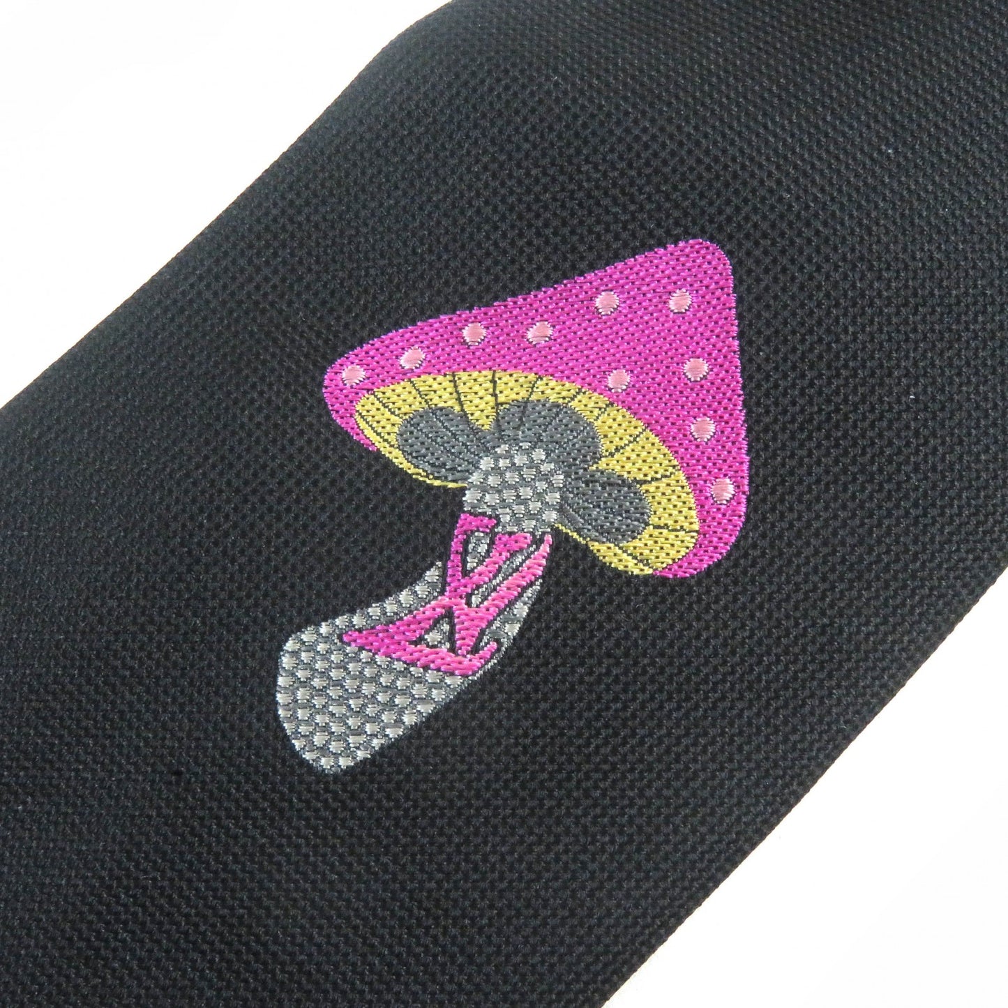 LOUIS VUITTON tie MP3423 Main: 100% silk Black multicolor Cravat LV Mushroom mens Used Authentic