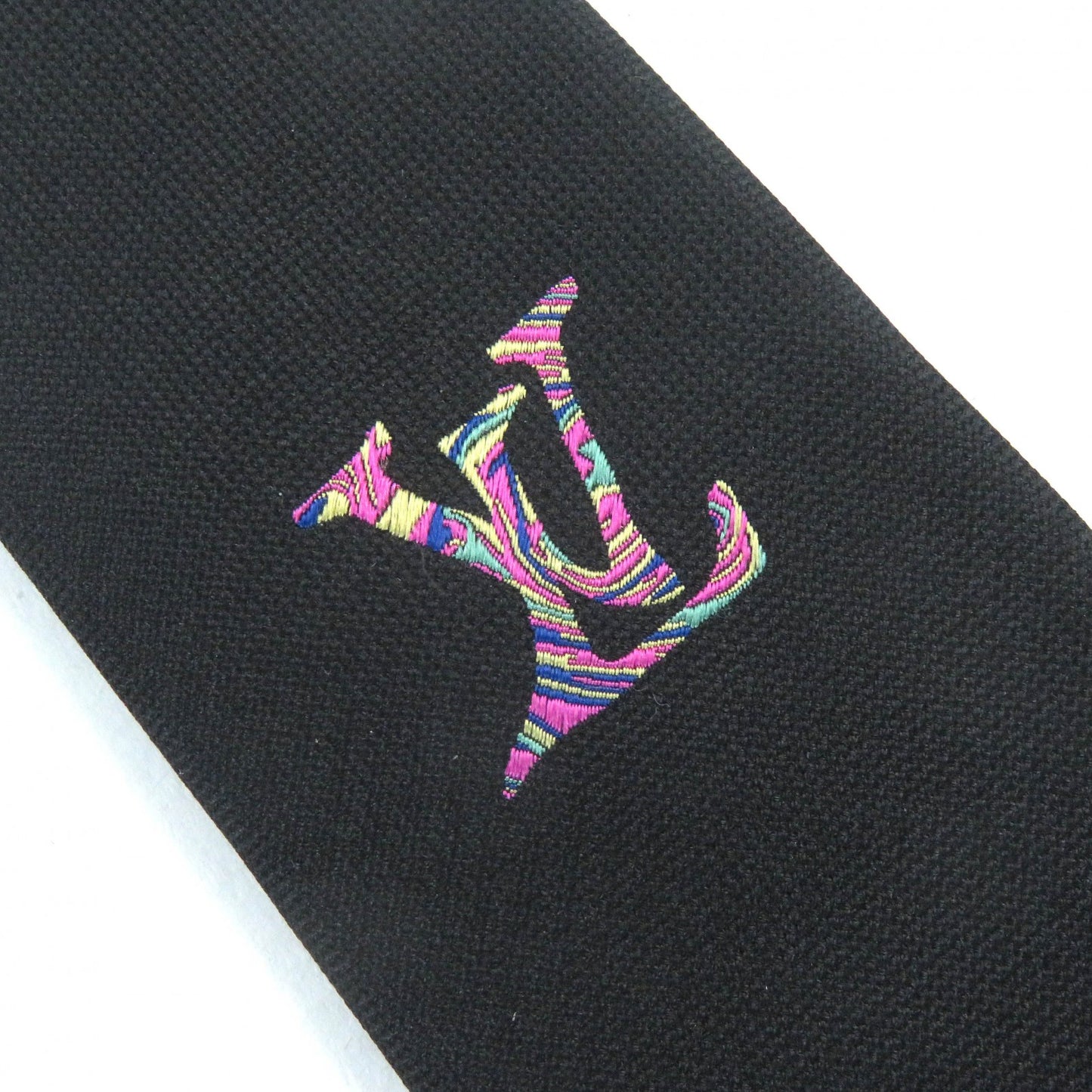 LOUIS VUITTON tie MP3423 Main: 100% silk Black multicolor Cravat LV Mushroom mens Used Authentic