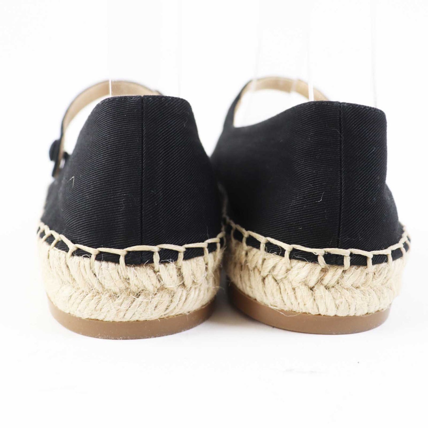 PRADA Flat shoes 1F989L cotton Black natural With Strap Espadrille 35.5