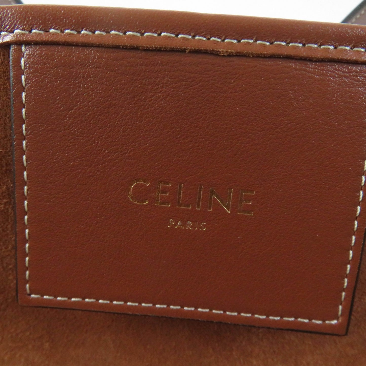 CELINE Tote Bag 196953DU3.04LU Main: Smooth calfskin Tan Cuir Triomphe Kufan Medium Tote Bag Women Used Authentic