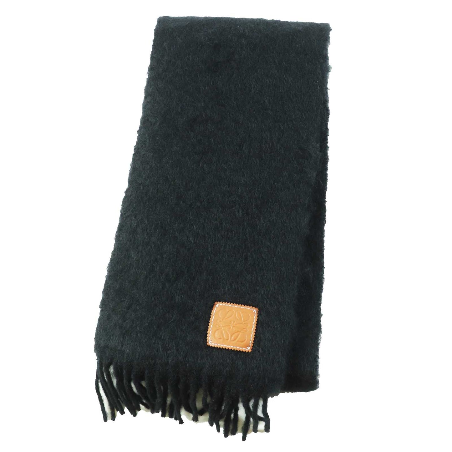 LOEWE Scarf Main: 50% mohair, Main: 48% wool, 2% nylon black Women Used Authentic