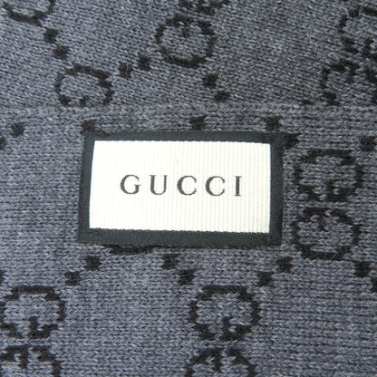 GUCCI Scarf 325806 Main: 100% wool Black Grey mens Used Authentic