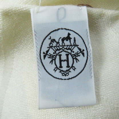 HERMES Stall Main: 85% cashmere, Main: 15% silk Ivory Etoile New Libris Women Used Authentic