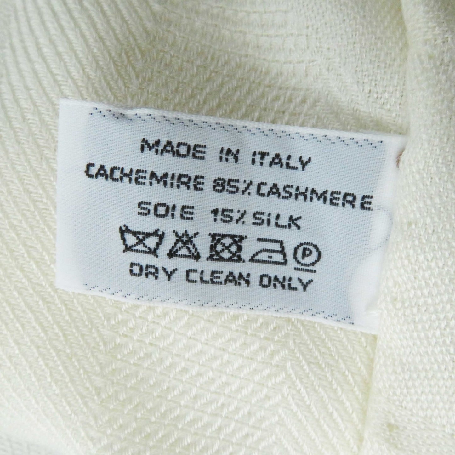 HERMES Stall Main: 85% cashmere, Main: 15% silk Ivory Etoile New Libris Women Used Authentic