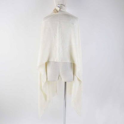 HERMES Stall Main: 85% cashmere, Main: 15% silk Ivory Etoile New Libris Women Used Authentic