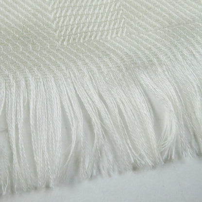 HERMES Stall Main: 85% cashmere, Main: 15% silk Ivory Etoile New Libris Women Used Authentic