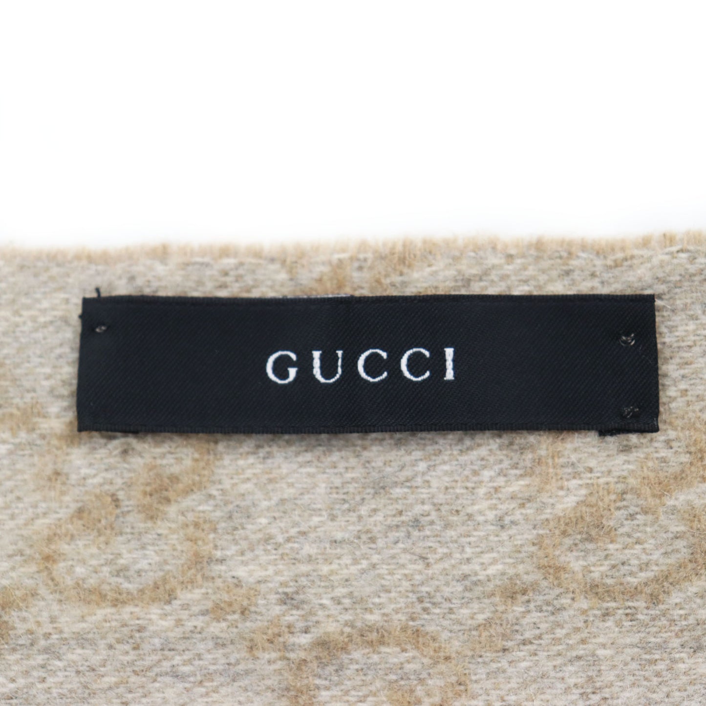 GUCCI Scarf Main: 100% cashmere beige mens Used Authentic