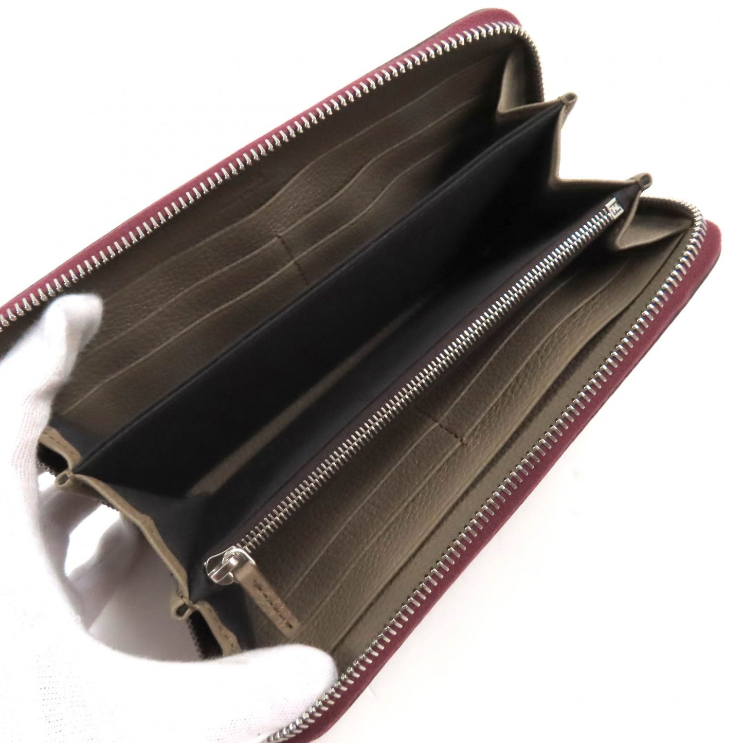 FENDI Long Wallet Purse 7M0210 leather Granata Baguette Zip Around