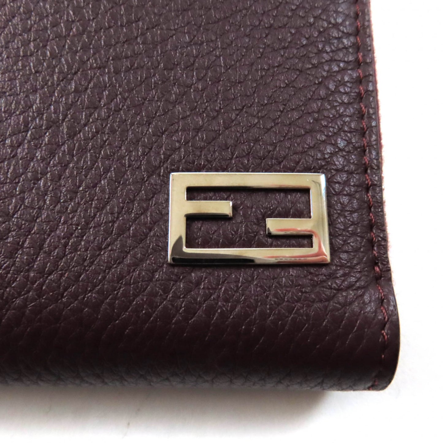 FENDI Long Wallet Purse 7M0210 leather Granata Baguette Zip Around