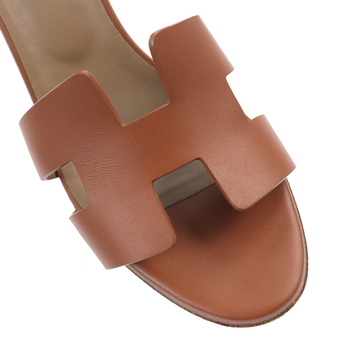 HERMES Sandals 172196Z leather Brown legend 37