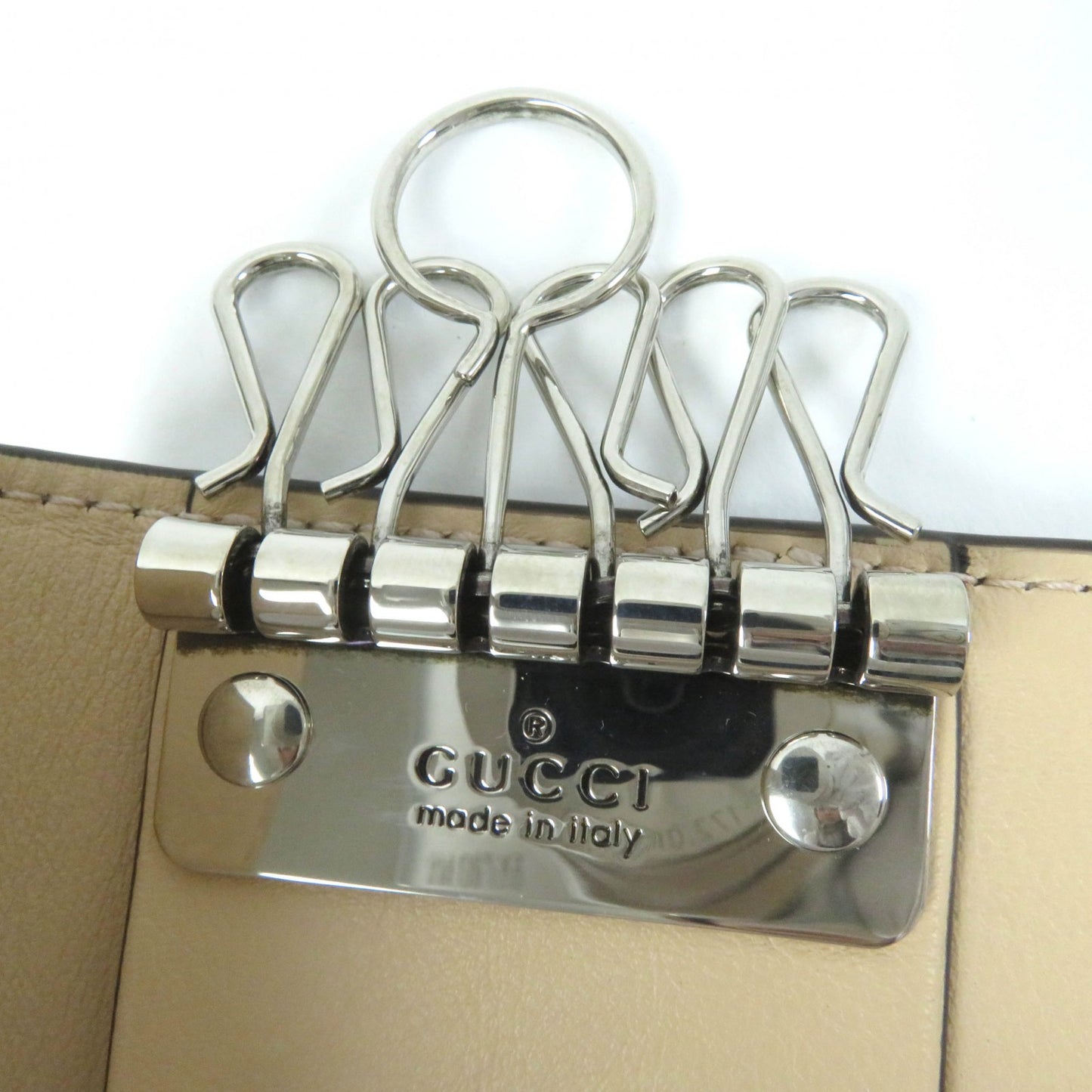 GUCCI Key case Key holder  795649 leather beige Double G Key case Key holder