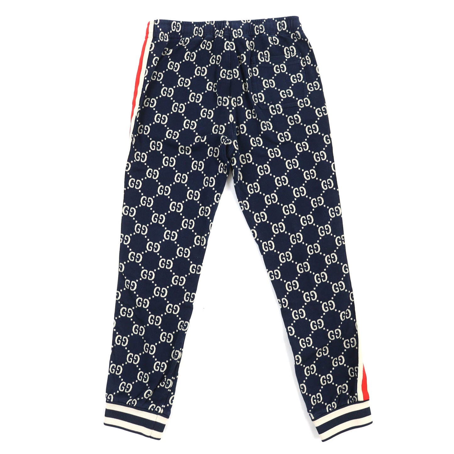 GUCCI Pants 496920 cotton Navy Red Ivory S