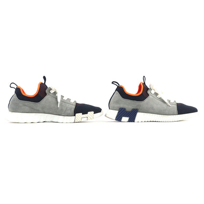 HERMES sneakers 212917 Suede leather Gray Navy Orange White Tepar 43