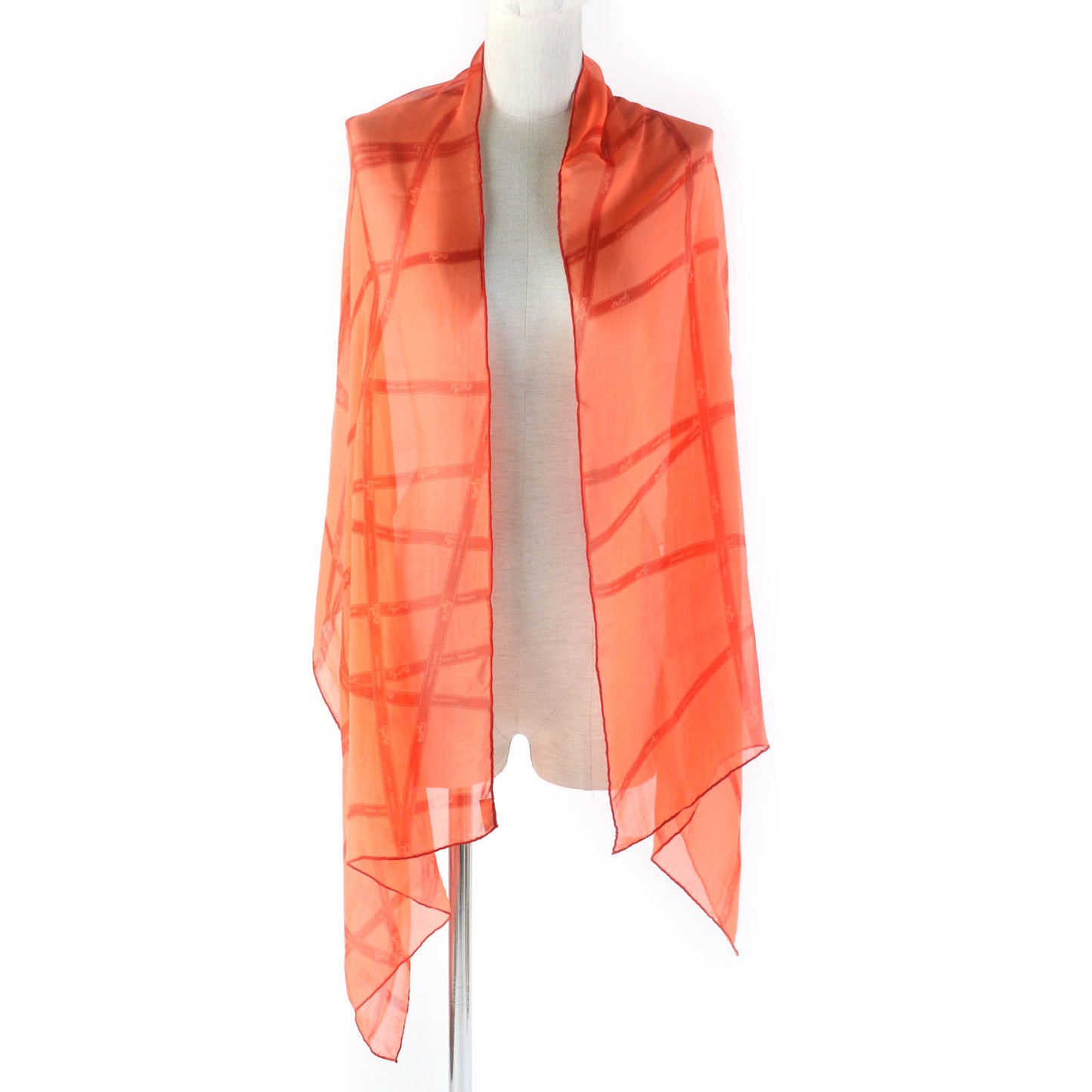 HERMES shawl silk Orange