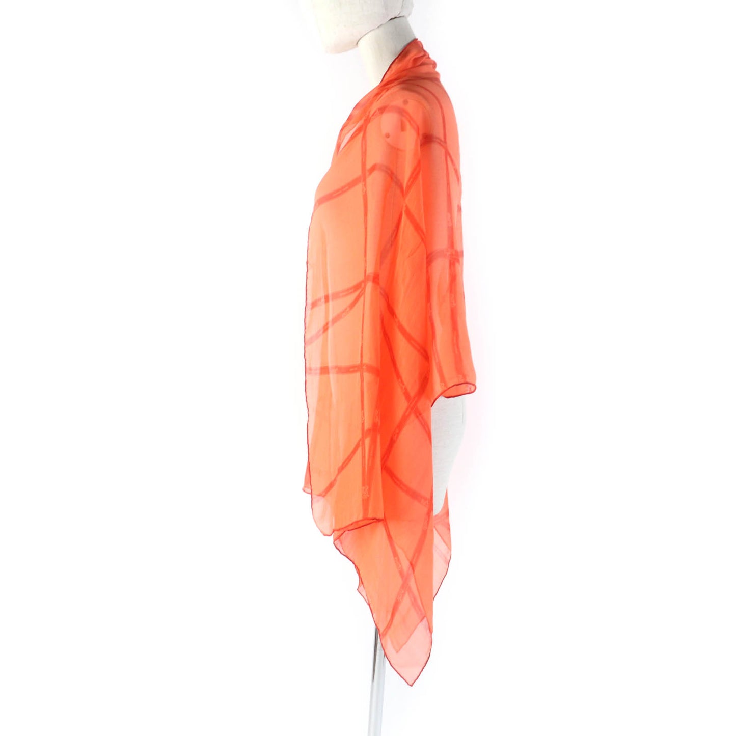 HERMES shawl silk Orange