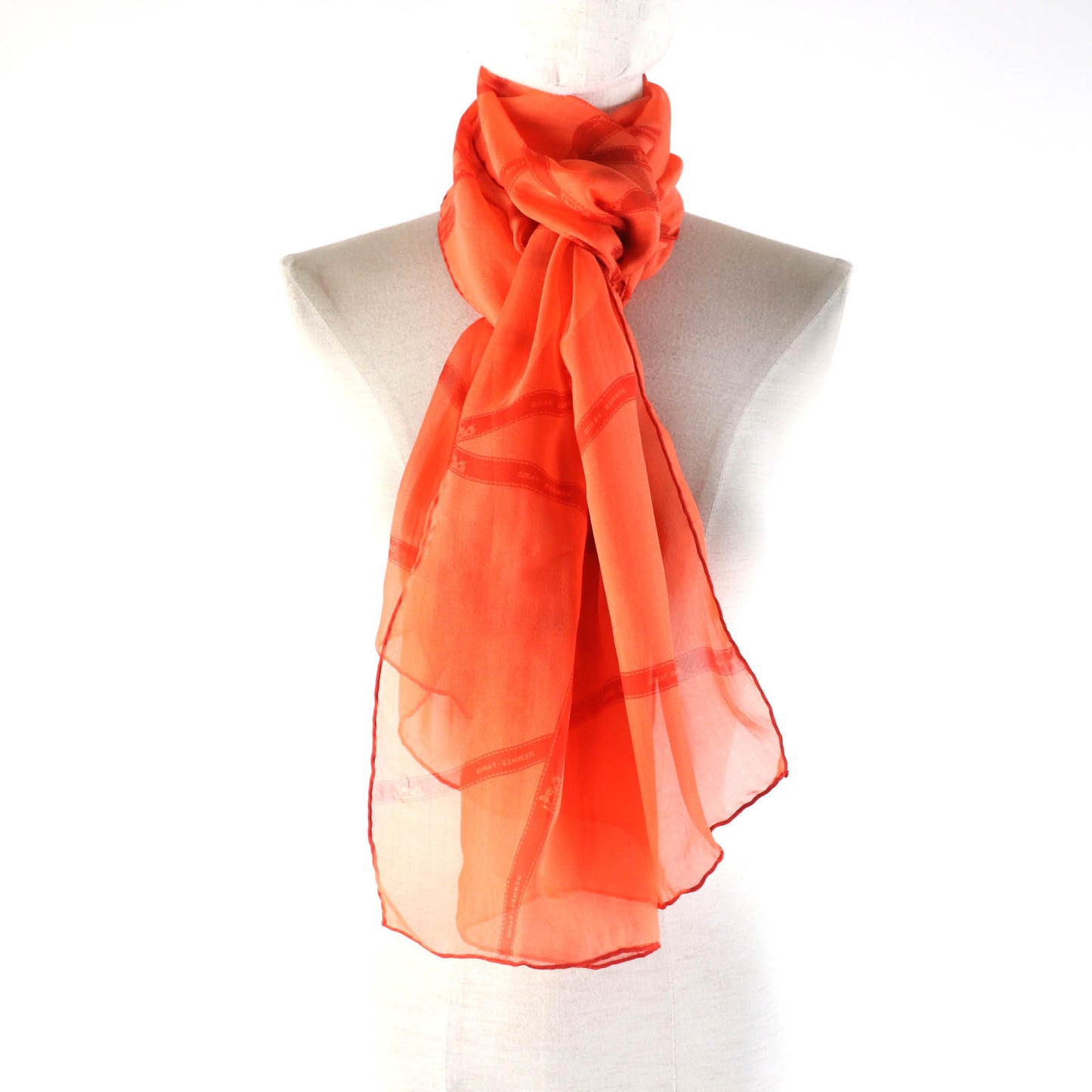 HERMES shawl silk Orange