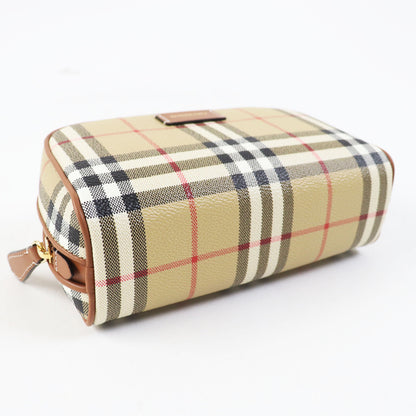 BURBERRY Cosmetics Pouch Cowhide Cowhide, Acrylic, Cotton, Polyurethane, Polyester beige PRORSUM