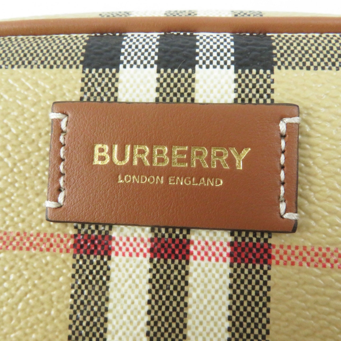 BURBERRY Cosmetics Pouch Cowhide Cowhide, Acrylic, Cotton, Polyurethane, Polyester beige PRORSUM