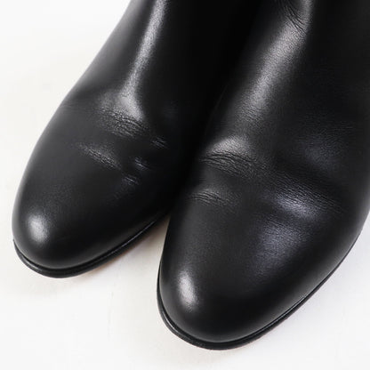 HERMES short boots leather black Neo 35