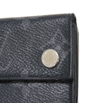 LOUIS VUITTON Tri-fold wallet M67630 Monogram Eclipse Reverse Canvas x Smooth Leather Noir Monogram Eclipse Discovery compact wallet mens Used Authentic