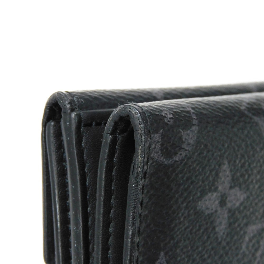 LOUIS VUITTON Tri-fold wallet M67630 Monogram Eclipse Reverse Canvas x Smooth Leather Noir Monogram Eclipse Discovery compact wallet mens Used Authentic