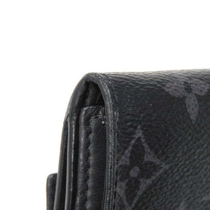 LOUIS VUITTON Tri-fold wallet M67630 Monogram Eclipse Reverse Canvas x Smooth Leather Noir Monogram Eclipse Discovery compact wallet mens Used Authentic