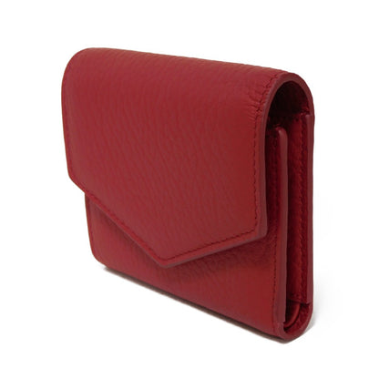 MARTIN MARGIELA Tri-fold wallet S56UI0136 P0399 T4327 Calfskin (embossed) Red 4stitch Envelope wallet Women Used Authentic