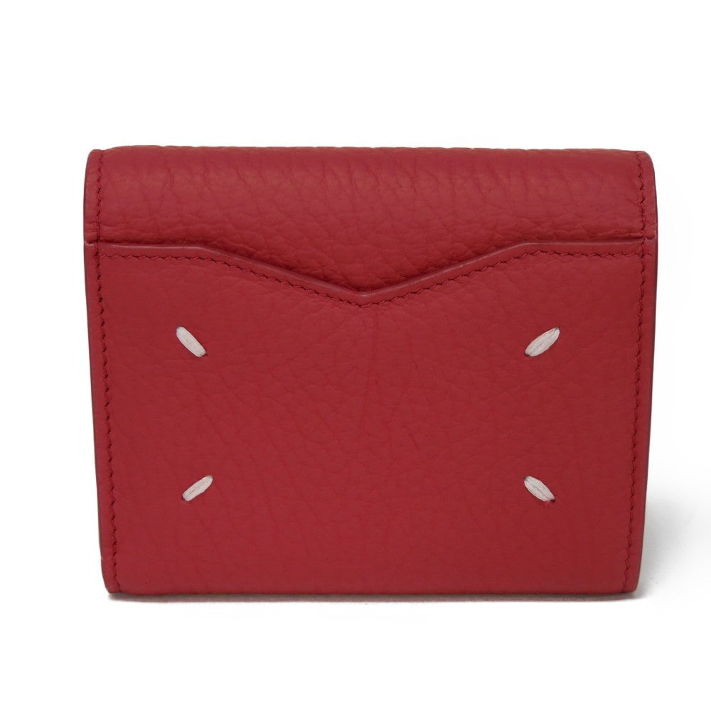 MARTIN MARGIELA Tri-fold wallet S56UI0136 P0399 T4327 Calfskin (embossed) Red 4stitch Envelope wallet Women Used Authentic