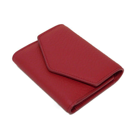 MARTIN MARGIELA Tri-fold wallet S56UI0136 P0399 T4327 Calfskin (embossed) Red 4stitch Envelope wallet Women Used Authentic