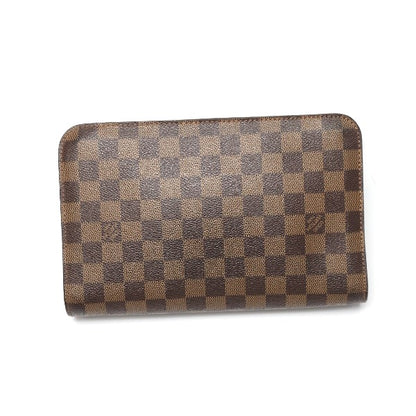 LOUIS VUITTON business bag N51993 Damier canvas Brown Clutch bag Damier Ebene Saint Louis mens Used Authentic