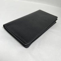 LOUIS VUITTON Long Wallet Purse Folded wallet Epi Porto Cartes Crdit Epi Leather M63212 Noir mens Used Authentic