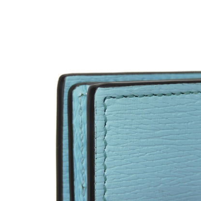 GUCCI Bifold Wallet 701009 Textured leather Pastel blue logo Bananya Compact Wallet