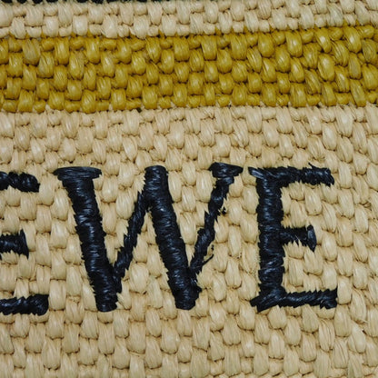 LOEWE Tote Bag A685B61X04 Raffia natural logo Stripe Font Tote Small Women Used Authentic