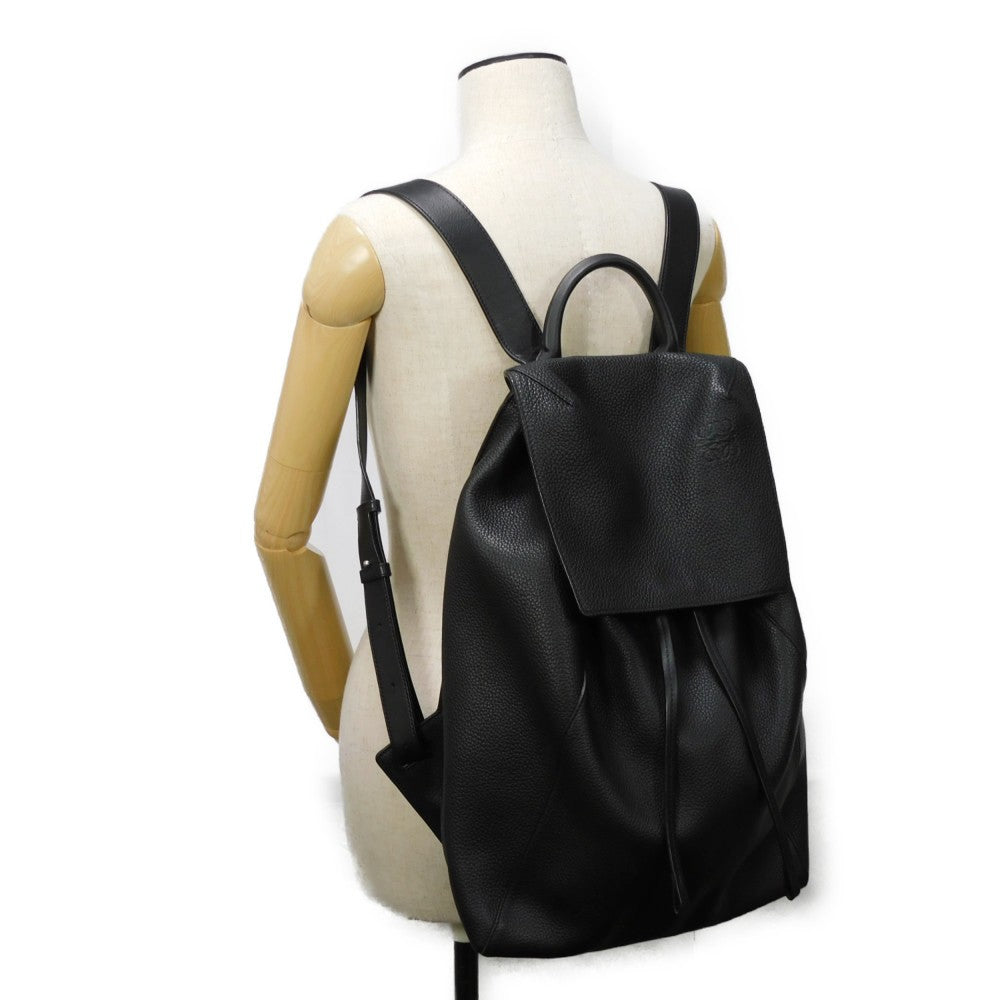 LOEWE Backpack B871J17X02 Grained calfskin (embossed) black Anagram emboss Drawstring Daypack