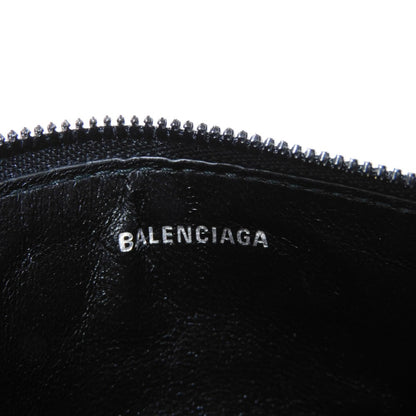 BALENCIAGA Coin case 640535 2AAQT 1069 coated canvas x calfskin Black x Gray x White logo BB Monogram Cash Coin Card Holder