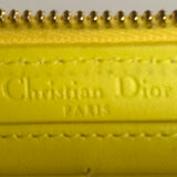 Dior Long Wallet Purse Round zip Canage lambskin 33 MA 1202 yellow Women Used Authentic