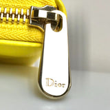 Dior Long Wallet Purse Round zip Canage lambskin 33 MA 1202 yellow Women Used Authentic