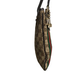 GUCCI Shoulder Bag Sling bag Sherry line GG canvas 144338 213317 Brown Women Used Authentic