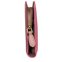 PRADA Long Wallet Purse Round zip Safiano leather 1M1265 pink Women Used Authentic