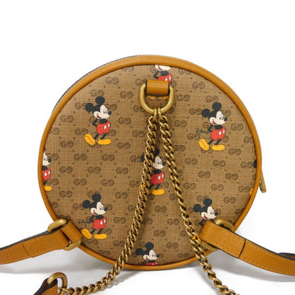 GUCCI Backpack 603730 HWUBM 8559 GG Mini Supreme Canvas x Calfskin Leather Brown GG Mini Supreme Mickey Mouse Mini Daypack